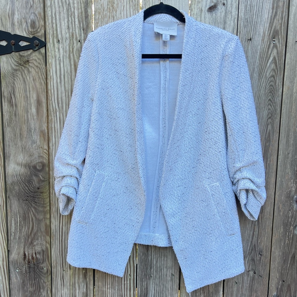 CAROLINA BELLE Montreal White with black specks Blazer Jacket Women’s Medium